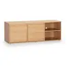 VS VENTA-STOCK Meuble TV Tori 2 Portes 2 Trous, Couleur Chêne, 130 cm