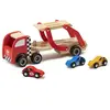 Eurekakids Houten Speelgoedtruck - Auto Vrachtwagen Speelgoed - Inclusief 3 Auto's van Hout