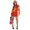 Mom Costume pour les adultes mon autre moi sexy firewoman rouge m / l (2 pièces)