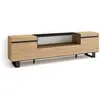 SKRAUT HOME Meuble TV, Banc Télé, 200x35x57cm, Pour les TV jusqu'à 80", Design industriel, Chêne et noir, RF2149
