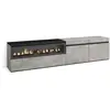 SKRAUT HOME Meuble TV, Banc Télé, 200x35x45cm, Pour les TV jusqu'à 80", feu électrique, Ciment, RF2217