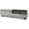 SKRAUT HOME Meuble TV, Banc Télé, 200x35x57cm, Pour les TV jusqu'à 80", Cheminée électrique, Design industriel, Ciment, RF2230