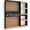 SKRAUT HOME Bibliothèque pour livres, 170x25x186cm, 1feu électrique, couleur Chêne, RF2335