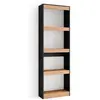 SKRAUT HOME Étagère, Meuble étagère, 60x25x186cm, couleur Chêne et noir, RF2329