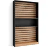 SKRAUT HOME Étagère Bibliothèque, Étagère de Rangement, 110x186x25cm, Salon Salle à manger Bureau, Chêne et noir, RF2323
