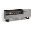 SKRAUT HOME Meuble TV, Banc Télé, 150x35x57cm, Pour les TV jusqu'à 65", Cheminée électrique, Design industriel, Ciment, RF2467