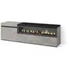 SKRAUT HOME Meuble TV, Banc Télé, 150x45x35cm, Pour les TV jusqu'à 65", 1feu électrique, Gris Ciment, RF2472