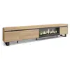 SKRAUT HOME Meuble TV, Banc Télé, 288x35x57 cm, TV grand format, Cheminée électrique XXL, Design industriel, Chêne, RF3624