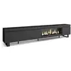 SKRAUT HOME Meuble TV, Banc Télé, 288x35x57 cm, TV grand format, Cheminée électrique XXL, Design industriel, Noir, RF3612