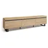 SKRAUT HOME Meuble TV, Banc Télé, 240x35x57 cm, Design industriel, Chêne, RF3599