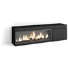 SKRAUT HOME Meuble TV, Banc Télé, 160, Pour les TV jusqu'à 65", Cheminée électrique XXL, Noir, RF3243
