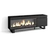 SKRAUT HOME Meuble TV, Banc Télé, 160, Pour les TV jusqu'à 65", Cheminée électrique XXL, Design industriel, Noir, RF3245