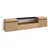 SKRAUT HOME Meuble TV, Banc Télé, Grand espace de Rangement, 200x35x45cm, Pour les TV jusqu'à 80", Chêne, RF3312