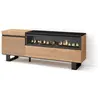 SKRAUT HOME Meuble TV, Banc Télé, 150x35x57cm, Pour les TV jusqu'à 65", Cheminée électrique, Design industriel, Chêne, RF3303