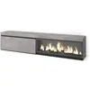 SKRAUT HOME Meuble TV, Banc Télé, 210, Pour les TV jusqu'à 80", feu électrique XXL, Ciment, RF3210
