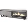 SKRAUT HOME Meuble TV, Banc Télé, 210, Pour les TV jusqu'à 80", feu électrique XXL, Design industriel, Ciment, RF3212