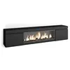 SKRAUT HOME Meuble TV, Banc Télé, 210, Pour les TV jusqu'à 80", Cheminée électrique XXL, Noir, RF3256
