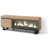 SKRAUT HOME Meuble TV, Banc Télé, 160, Pour les TV jusqu'à 65", Cheminée électrique XXL, Design industriel, Beige, RF3252