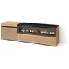 SKRAUT HOME Meuble TV, Banc Télé, 150x45x35cm, Pour les TV jusqu'à 65", Cheminée électrique, Chêne, RF3301