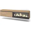 SKRAUT HOME Meuble TV, Banc Télé, 208x35x45cm, Pour les TV jusqu'à 80", 1feu électrique XXL, Suspendu, Beige, RF3281