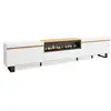 Meuble TV Banc Télé 288x57x35 cm TV grand format Cheminée électrique D...