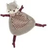 Doudou plat Écureuil Cherry Rayé