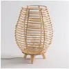 Sklum Lampe De Table D'extérieur En Bambou Andry Naturel