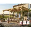 Pergola En Bois Toulouse Avec Toit Semi-Ouvert 600 X 300 Cm - Maderlan...