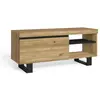 SKRAUT HOME Meuble TV mod.NATURALE ''Chêne/Noir'', 1 porte et 2 logements, salon-séjour, 120x40x53cm, RF980