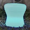 NEWGARDEN Corfu 40 Tabouret rond de 40 cm de haut avec éclairage extérieur et intérieur, très résistant. Chargement solaire ou par batterie. Lumière rgb