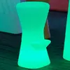 MOOVERE Corfu 74 Tabouret rond de 74 cm de haut avec éclairage extérieur et intérieur, très résistant. Chargement solaire ou par batterie. Lumière rgb