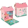 Deqube Maison De Poupée Portable En Bois De Poche