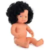 Miniland Dolls: 31232 Poupée européenne en vinyle souple avec boucles noires 38 cm