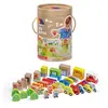 M MOLTO Jeu de blocs en bois Puzzle City Blocks