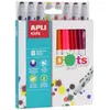 Feutres - APLI-AGIPA - Dots - Encre lavable - Double pointe avec embout rond