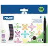 Lot de 6 marqueurs pointe pinceau couleurs fluo MILAN®