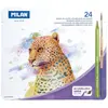 MILAN® Boîte métallique 24 crayons de couleur 100% mine aquarellable T...