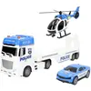 Speed&go Camion Transporteur De Véhicules De Police à Friction Avec Lu...