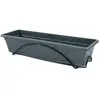Pot de fleur - PLASTIKEN - Jardinière 60x20cm - Anthracite - Avec plat...