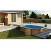 GRE Piscine bois Safran 6,20 x 3,95 x 1,36 m - Gré