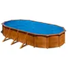 GRE Piscine Pacific Ovale 730 x 575 cm h 120 imitation bois - Marron