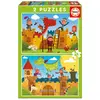 Educa - Dragons et Chevaliers. 2 Puzzles Enfant 48 pièces. +4 Ans. 17151
