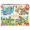 Puzzle éducatif progressif - EDUCA - A l'école - 4 puzzles de 20 à 80 pièces