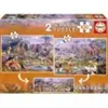 Puzzle Educa - Animaux sauvages, 2x100 pièces