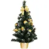 Arbre de Noël Neigé avec décoration Dorée et Pot 60 cm