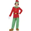 Merkloos / Sans marque Guirma - Kerst & Oud & Nieuw Kostuum - Rood Groene Kerstelf Santas Helper Kind Kostuum - Rood, Groen - 5 - 6 jaar - Kerst - Verkleedkleding