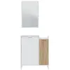 CALICOSY - Meuble dentrée 2 portes et 1 miroir L91 cm - Ethna - Blanc