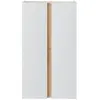 Meuble à chaussures - TEMPUS - Blanc mat / Chêne - 56 x 35 x 102 cm - ...