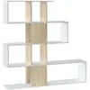 Calicosy Bibliothèque étagère ZIGZAG - Chêne et blanc - 3 niveaux - 145 x 145 x 28 cm