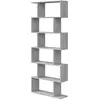 Bibliothèque étagère ATHENA - Gris Béton - 6 niches - 192x80x24 cm